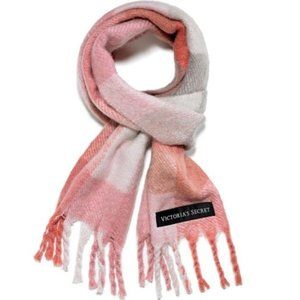 VICTORIA'S SECRET Plush Scarf -blush/grey